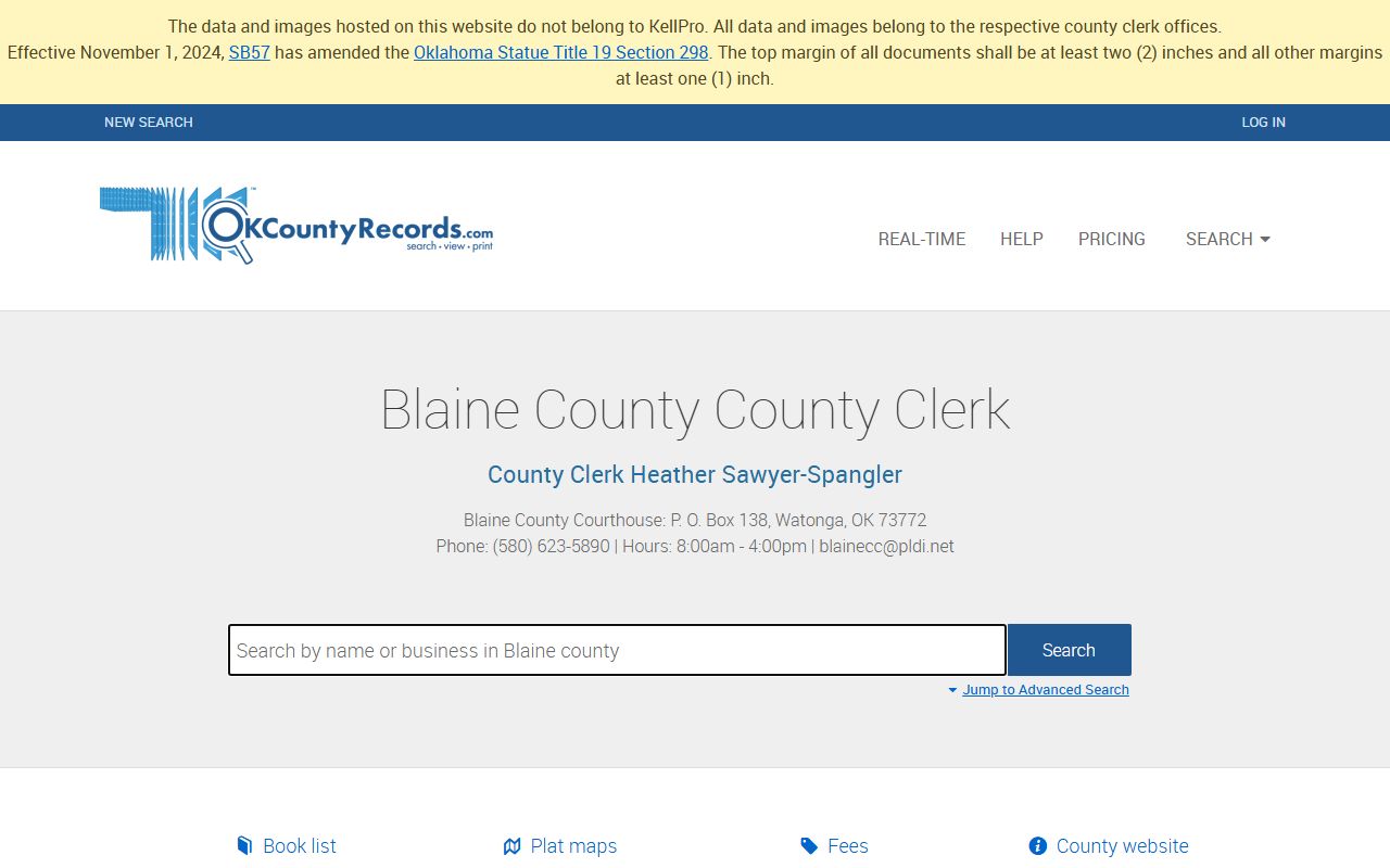 Blaine County land records search related to court docket