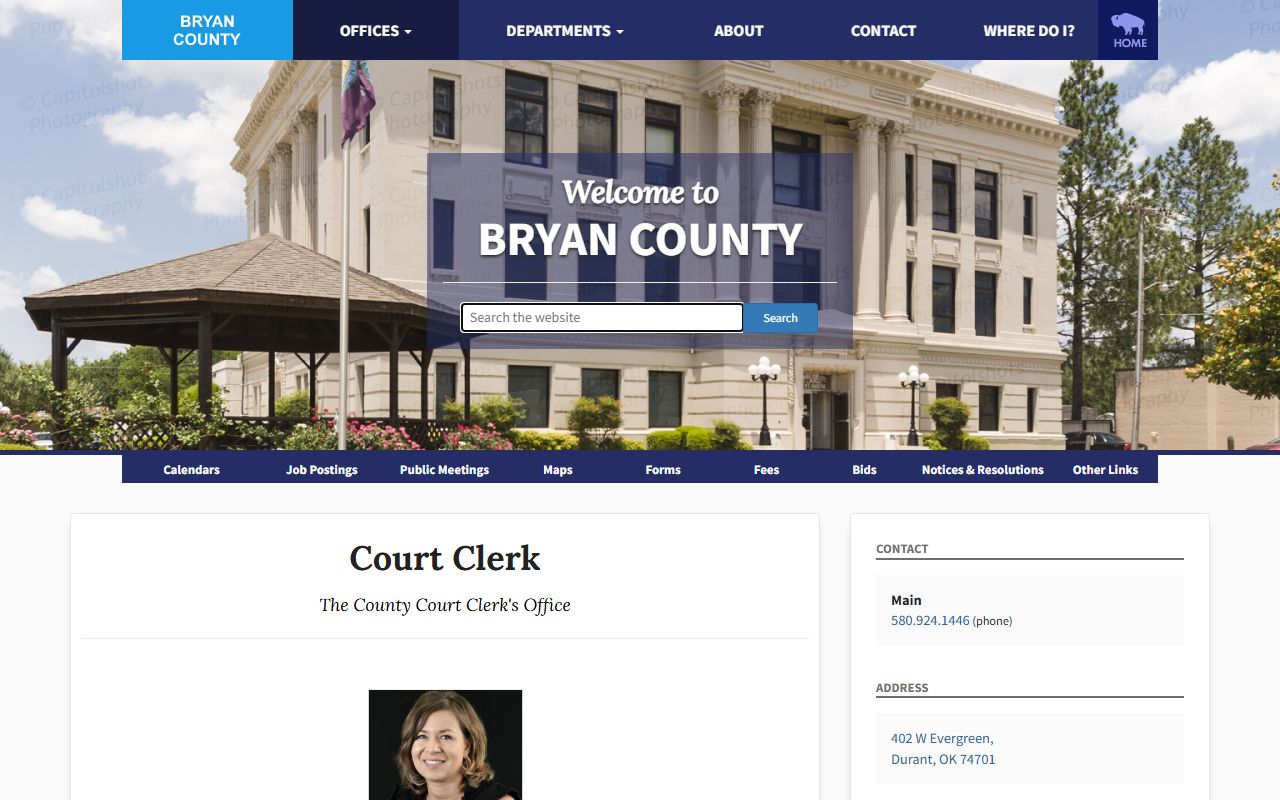 Bryan County court docket clerk office information