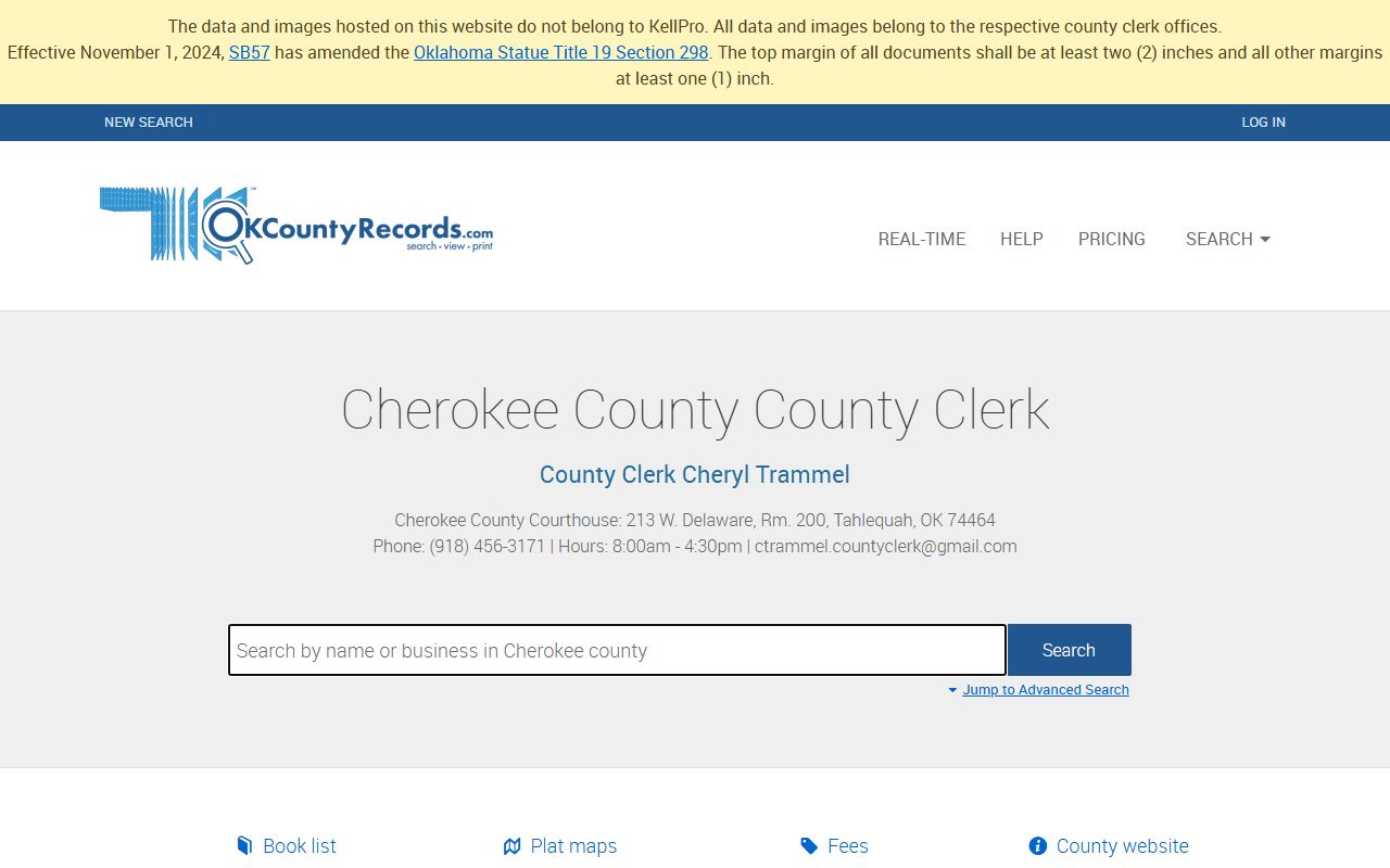Cherokee County court docket and land records portal