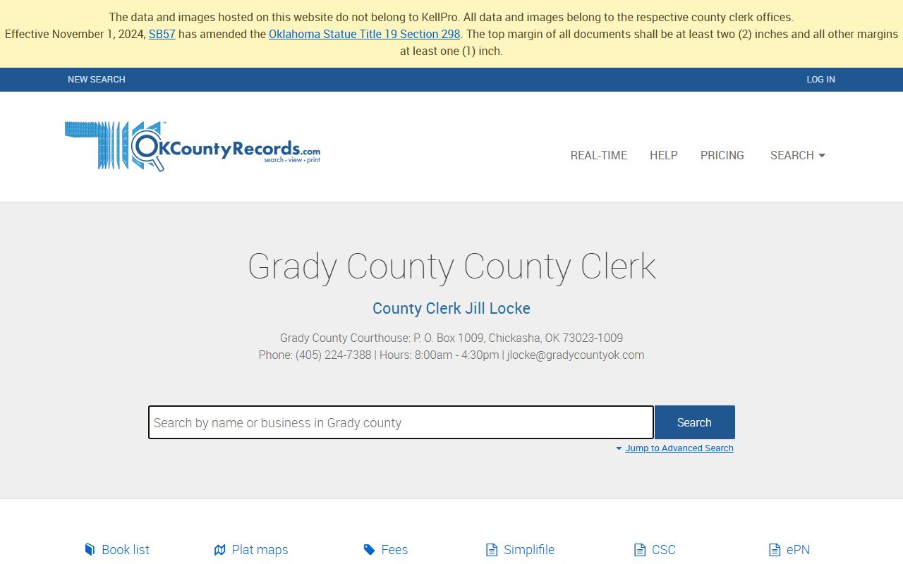 Grady County land records search for court docket related documents