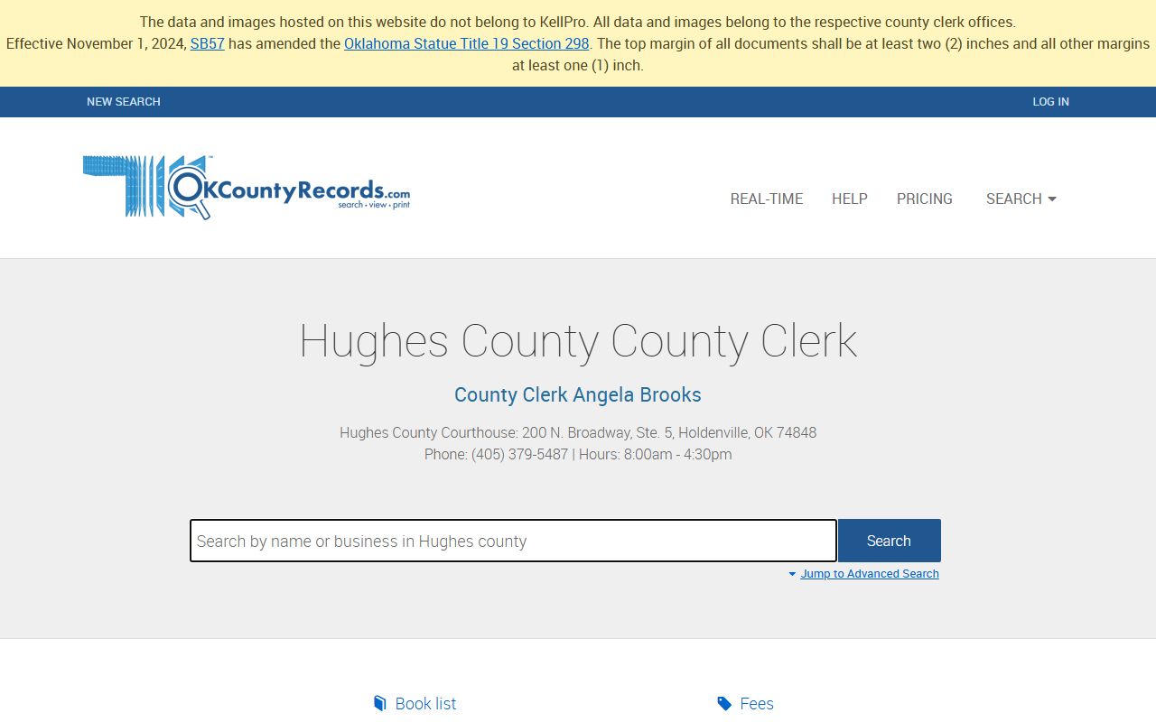 Hughes County land records search for court docket related documents