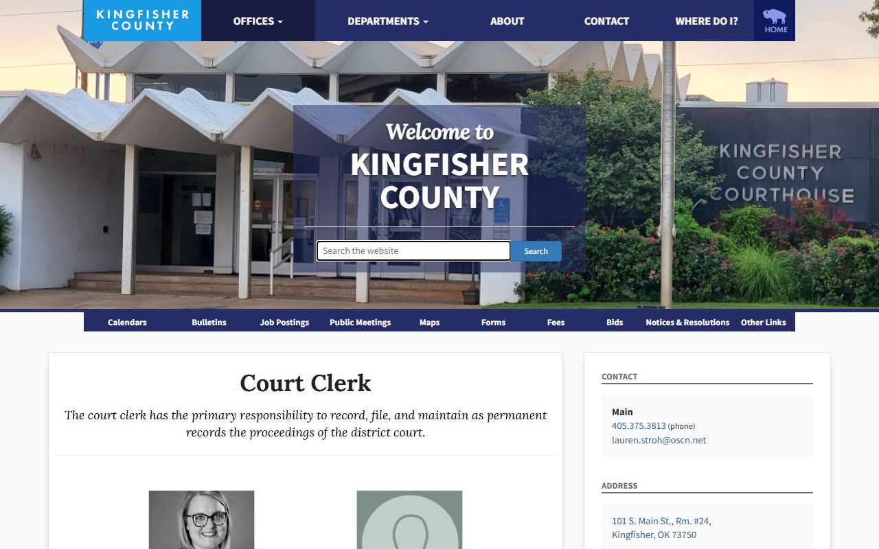 Kingfisher County Court Clerk official page