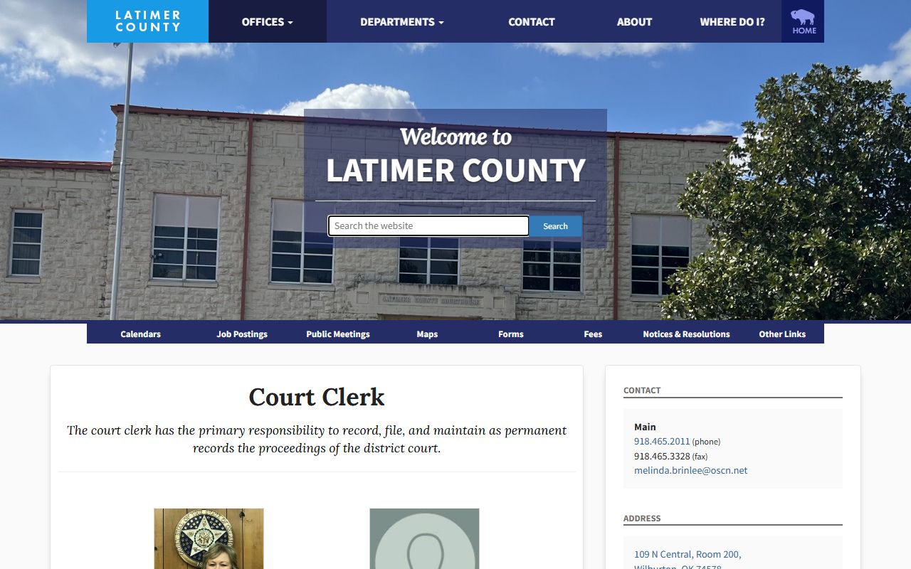 Latimer County Court Clerk official page