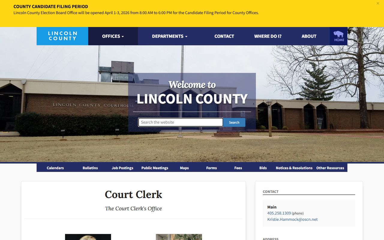 Lincoln County Court Clerk official page