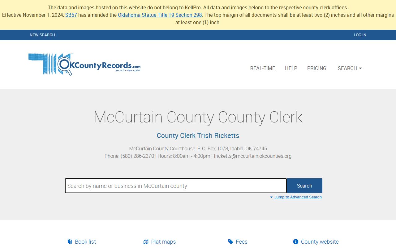 McCurtain County land records search