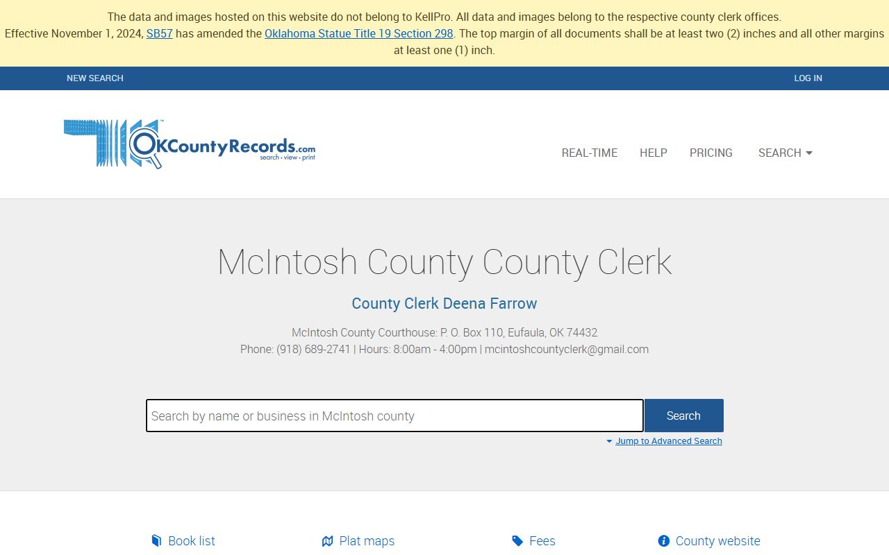McIntosh County land records search