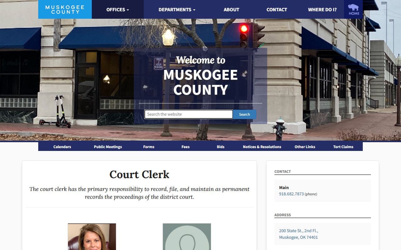 Muskogee County Court Clerk official page