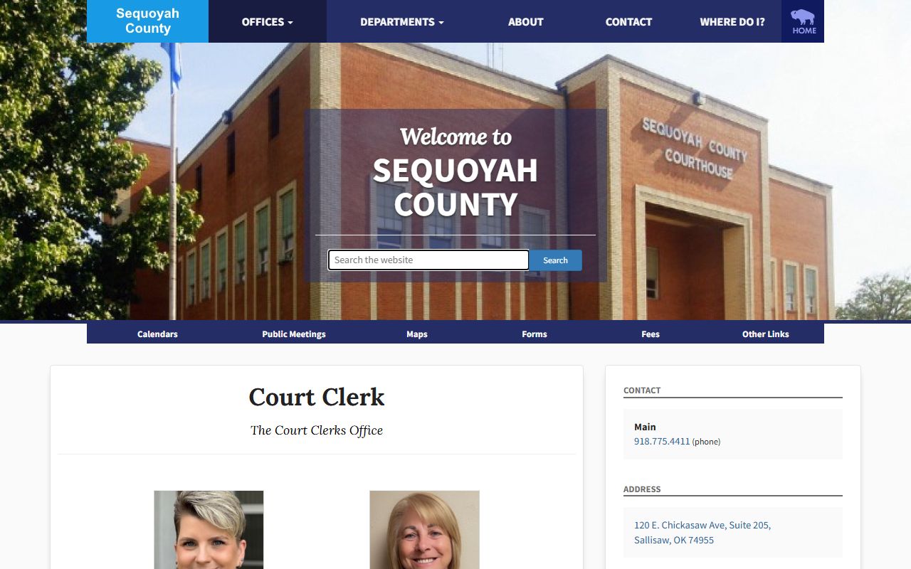 Sequoyah County court docket clerk office